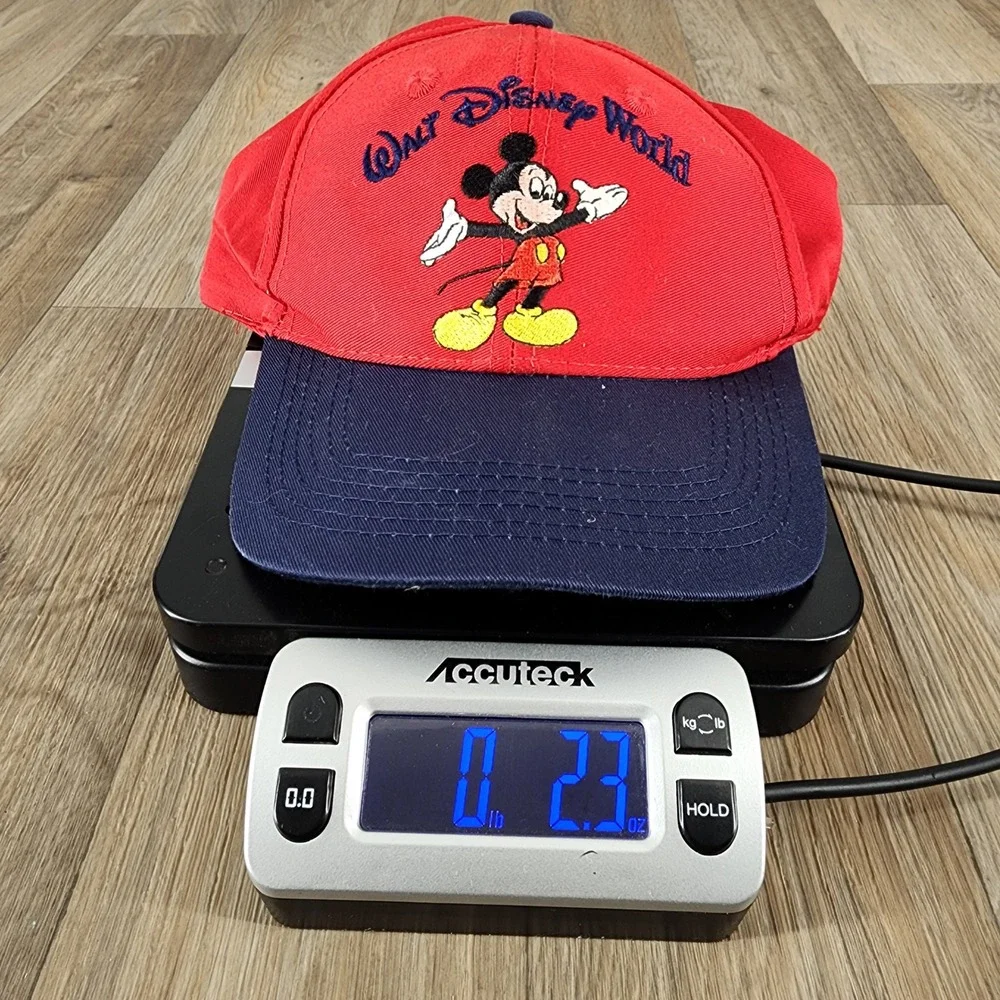Vintage 90s Walt Disney World Mickey Mouse‎ Youth Snapback Hat Red Navy Blue